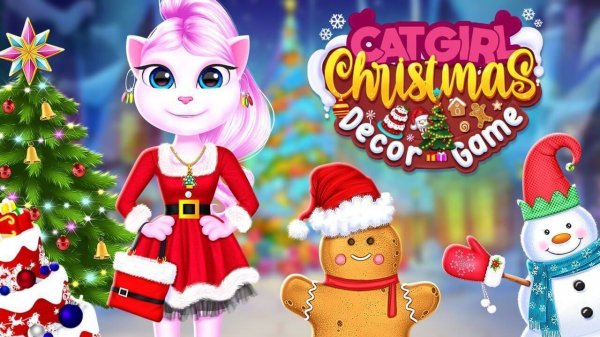 Cat Girl Christmas Decor Game: Holiday Baking & Decoration Fun