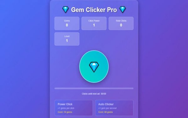 Gem Clicker Pro - Idle Mining Game Online
