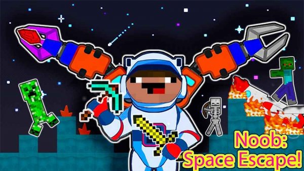 Noob: Space Escape! - Survival Crafting Adventure Game
